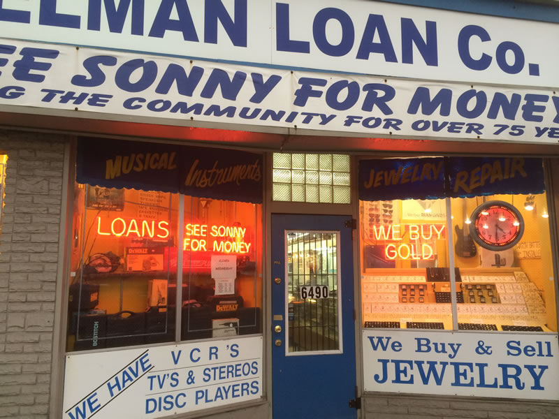 Gelman Loan and Pawn Shop at Night